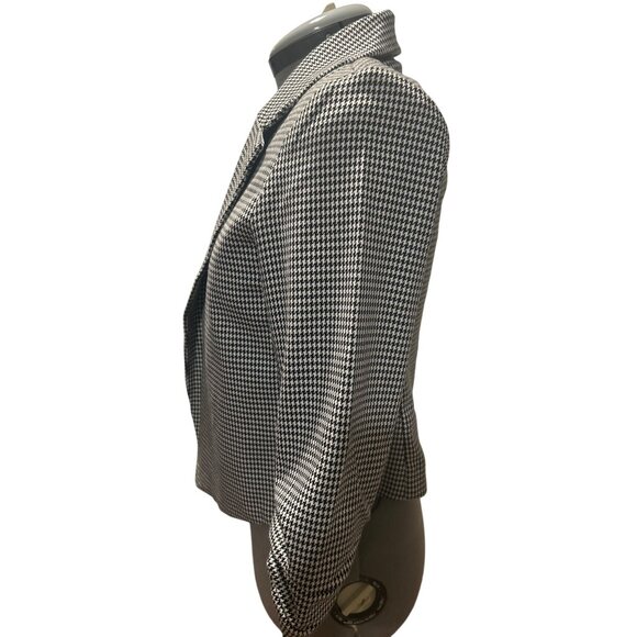 Rachel Zoe Houndstooth Black & White Womens Open Front Blazer Jacket Size S - Picture 2 of 7